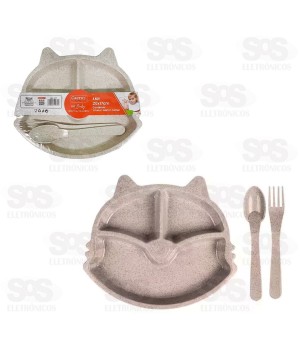 Kit Papinha Baby Gatinho 3 Peças Caerus CRS-2277