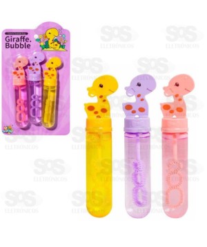 Kit Bolhas De Sabão Girafinha Com 3 Unidades Toy King TK-AB7714