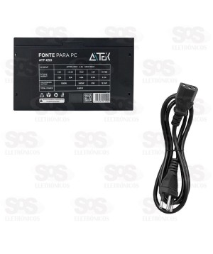 Fonte ATX Para Computador 650W Bivolt Aitek ATF-650