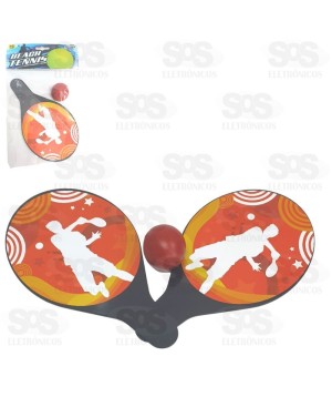 Conjunto de Raquetes Com bolinha Mini Toys 6042
