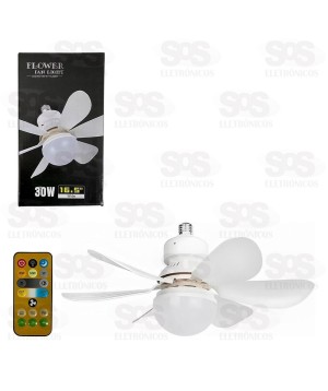 Lâmpada Multifuncional 30W Com Ventilador e Controle Remoto