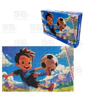 Quebra-Cabeça Futebol 80 Peças Mini Toys 6387