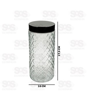 Pote De Vidro Redondo Com Tampa De Metal 1100ML Wellmix