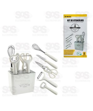 Kit Utensílios Aço Inox 6 Peças B-Max BM-F1072