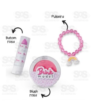 Kit Maquiagem Infantil Com Pulseira Brink Model 2077