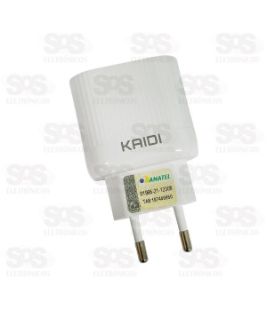 Carregador 2 USB 2.4A Com Cabo Micro USB V8 Kaidi KD-607S