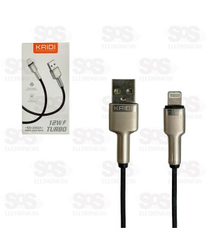 Cabo Turbo 12W USB Para Iphone 1 Metro Kaidi KD-2522A