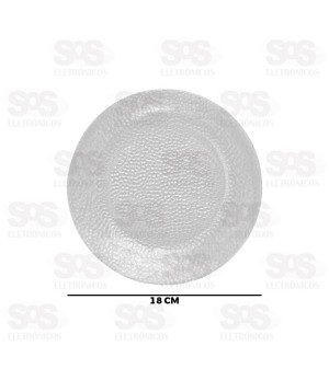 Prato Sobremesa Translúcido Raso Vidro Forjado 18CM Durax