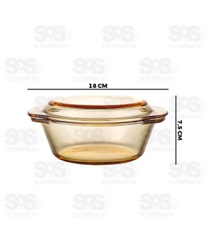 Tigela Com Tampa Terrina Âmbar Pote 18x7,5CM DPA700