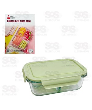 Pote Petisqueira Hermético Retangular Com 4 Divisões DPE1001