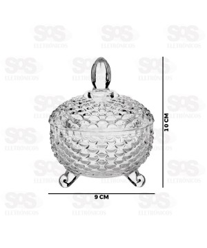 Bomboniere Pote de Vidro Com Tampa 10x9CM TG2304
