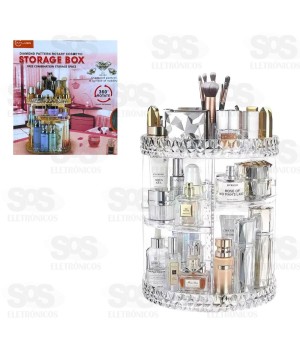 Porta Maquiagem Giratório 360 Graus AJ-I06