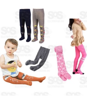 Kit 12 Meia Calça Infatil 3-12 Anos Sortidas