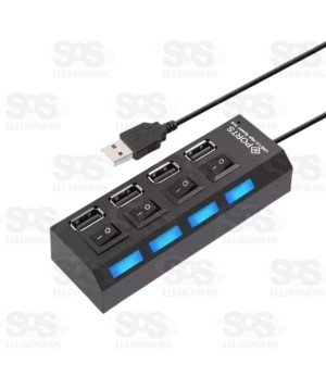 Hub 4 Portas USB 3.0 Com LED HBH-666