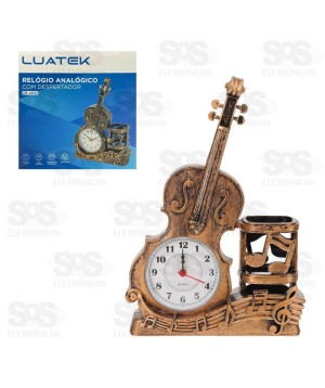 Relógio De Mesa Design Violino Luatek ZB-4032
