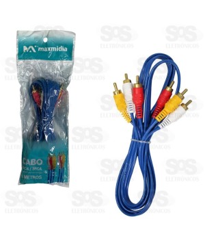 Cabo 3 RCA + 3 RCA 3 Metros Maxmidia MAX-53206-29
