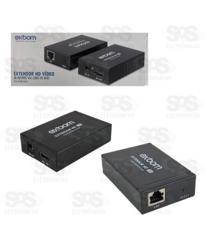 Extensor HDMI Conversor RJ45 Cat5e/6 Exbom CCEX-HD2RJ45L60