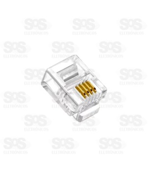 Conector RJ11 Caixa Com 100 Unidades Exbom CONT-RJ11P100