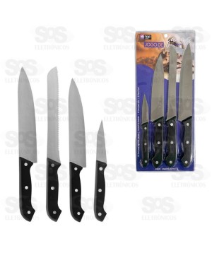 Jogo de Facas Aço Inox 4 Peças Top Útil TOP1268