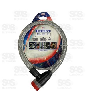 Cadeado Para Bicicleta 15mmx90cm Com 2 Chaves YA-2728