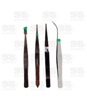 Kit Pinça Antiestáticas 4 Unidades FBG3046