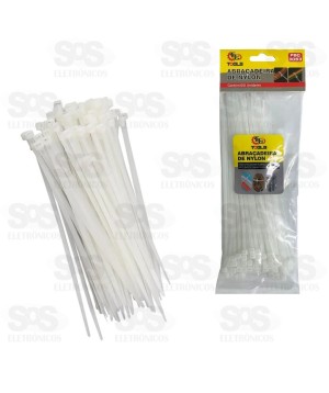 Abraçadeira De Nylon 3,6X200mm Branca 100 Unidades FBG 3053