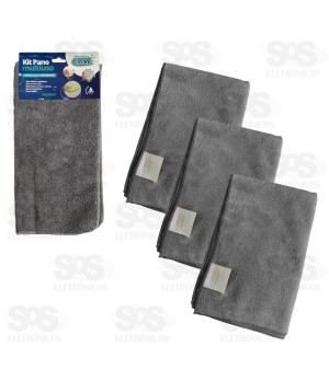 Pano De Microfibra Para Limpeza 3 Unidades Top Útil TOP1918