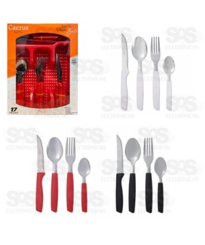 Jogo de Talheres com Porta Talheres 17 Peças Bali CRS-2363
