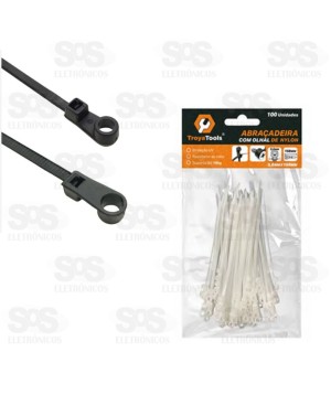 Abraçadeira De Nylon com Olhal 4,8x200mm Com 100 Unidades Troya Tools TRY-0140