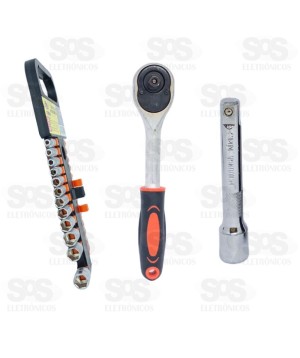 Jogo de Soquete  Com Catraca 20 Peças FBG3076