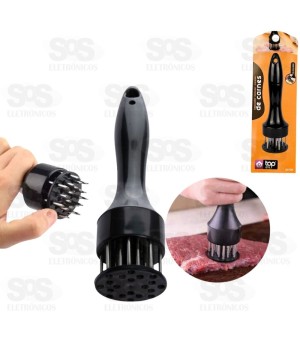 Amaciador de Carnes Batedor Em inox com Furador Top Ùtil TOP1412