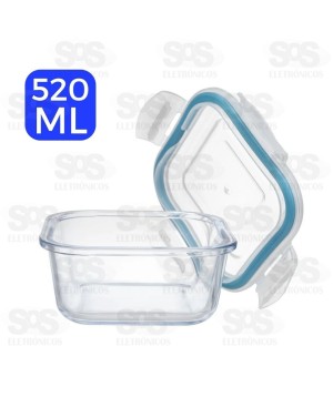 Pote Hermético Quadrado De Vidro 520ml TOP1200
