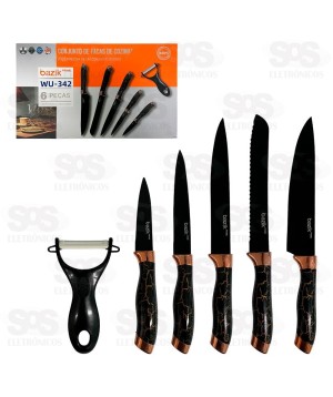 Kit Facas De Cozinha 6 Peças Bazik Prime WU-342