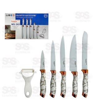 Kit Facas De Cozinha 6 Peças Bazik Prime WU-343