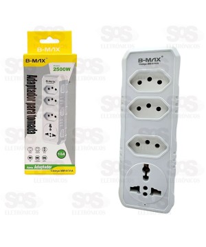 Adaptador 3 Tomadas Sem Fio B-Max BM-8701A