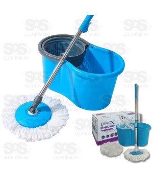 Vassoura Rodo Magico Mop Giratório 360 Com Balde 13 Lirros Dinex
