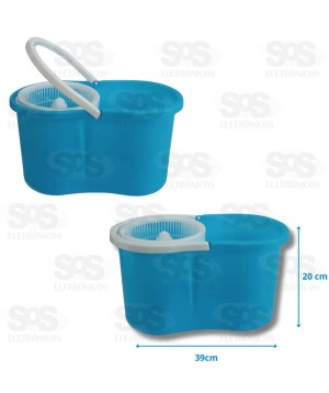 Vassoura Rodo Magico Mop Giratório 360 Com Balde 13 Lirros Dinex