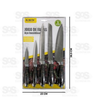 Kit Facas De Cozinha 5 Peças B-Max BM-DJ513