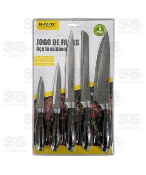 Kit Facas De Cozinha 5 Peças B-Max BM-DJ513