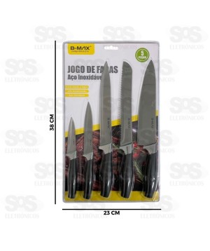 Kit Facas De Cozinha 5 Peças B-Max BM-DJ514