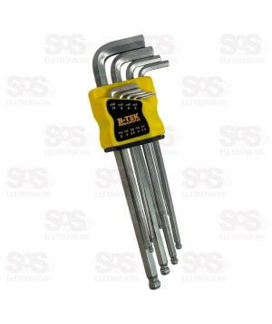 Kit Chave Allen 1,5 a 10mm Com 9 Peças B-Tek BT-522