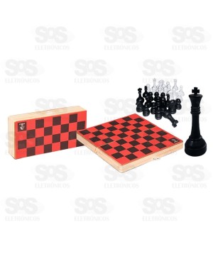 Jogo De Xadrez Estojo de Madeira IOB 072