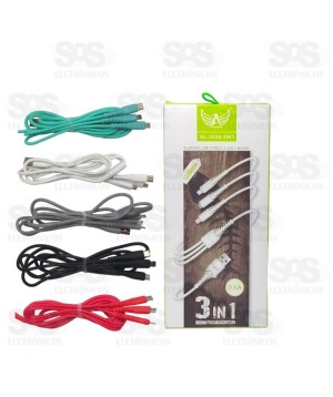 Cabo 3 Em 1 Fast Charge 120CM Altomex AL-2058-3EM1