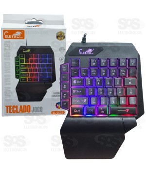 Teclado Semi Mecânico De Uma Mão Com Apoio Gamer RGB EL2109