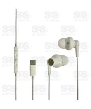 Fone De Ouvido Com Microfone Type C Eletromex EL-1416