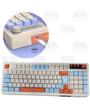 Kit Teclado e Mouse Sem Fio 2.4 USB Eletromex EL-2115
