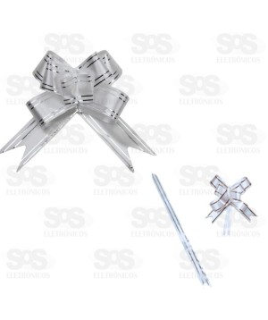 Laço Fácil Para Embalagens 10 Unidades 18CM Prateado 5390