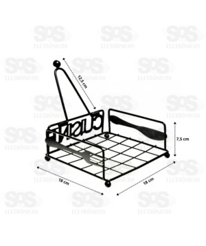 Porta Guardanapo Aramado Preto Onyx 6281