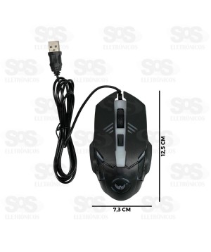 Mouse Com Fio 2400 DPI Luz RGB Altomex AL-9505