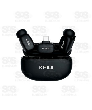 Microfone De Lapela Duplo Sem Fio Type C Kaidi KMF3-C